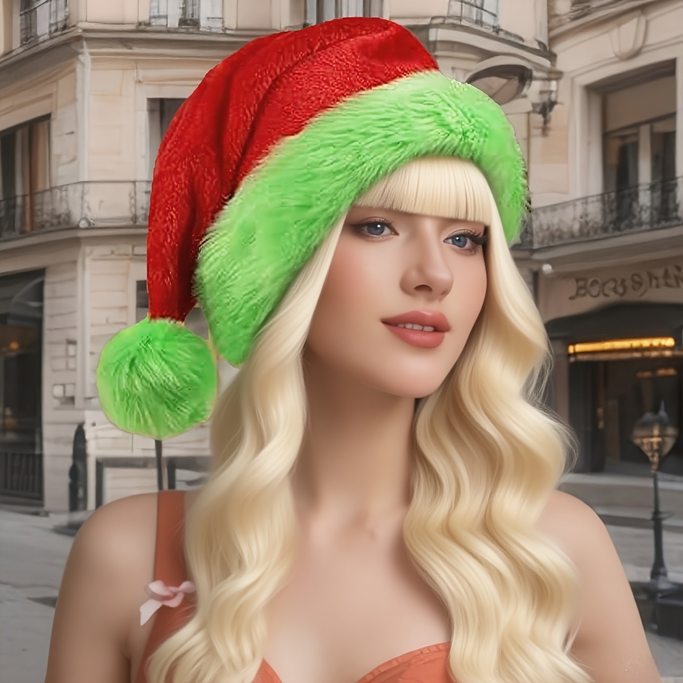 Santa Hat Plush - Chapéu de Papai Noel Vermelho com