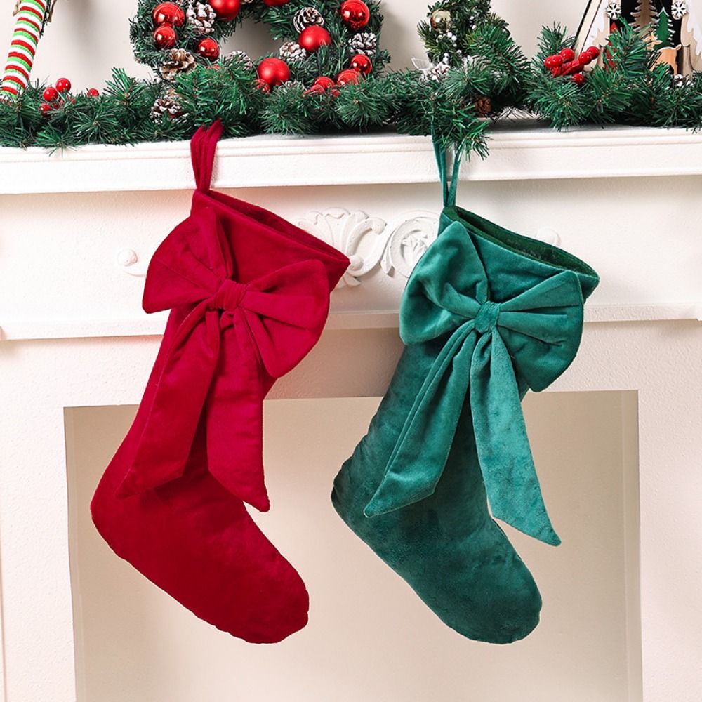 Christmas Stocking Hanging - Meia de Natal de Veludo com