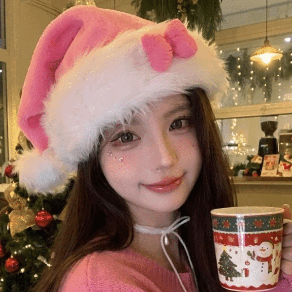 Chapéu de Papai Noel Rosa com  - Santa Hat Plush avaliação e preço