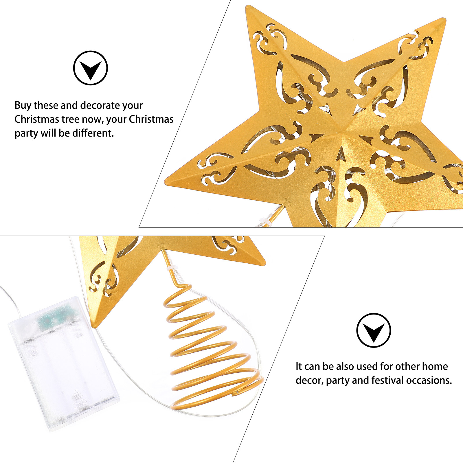 1 Peça de Enfeite de Estrela D - Star Tree Topper avaliação e preço