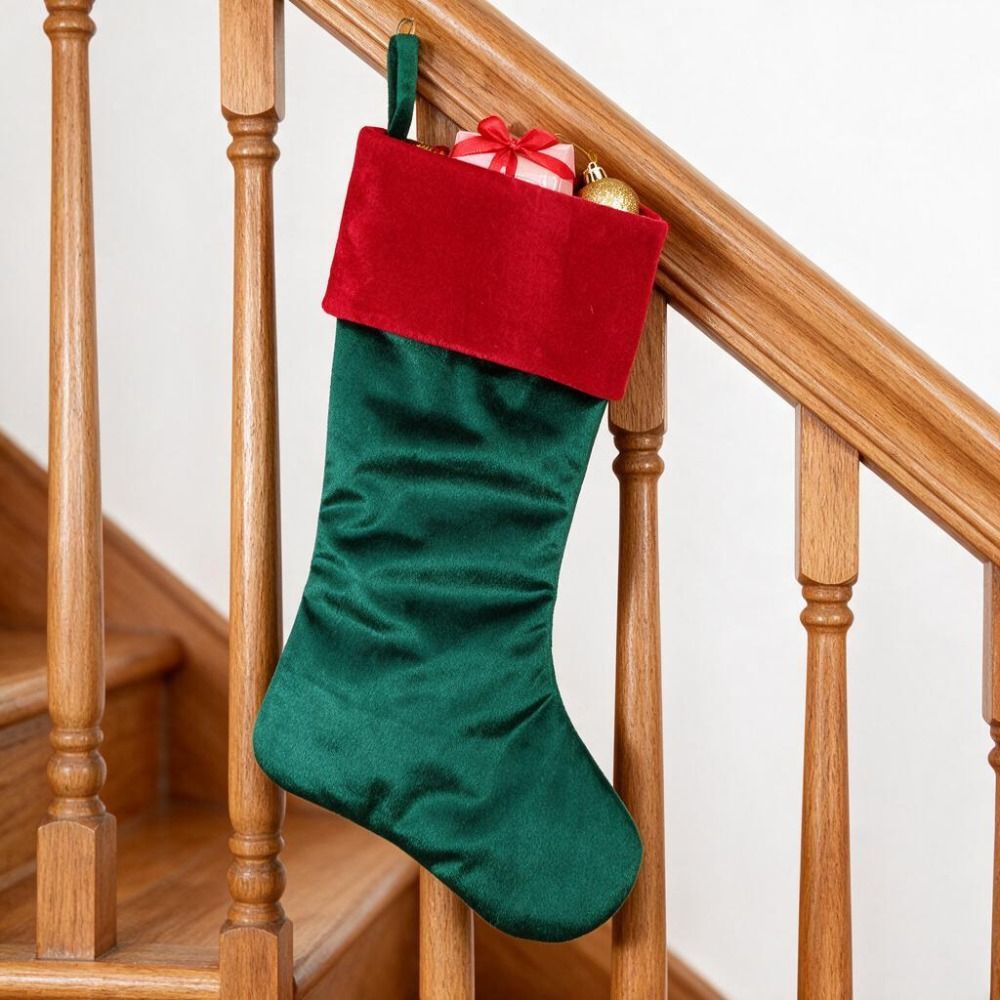 Meia de Natal de Veludo Vermel - Christmas Stocking Hanging avaliação e preço