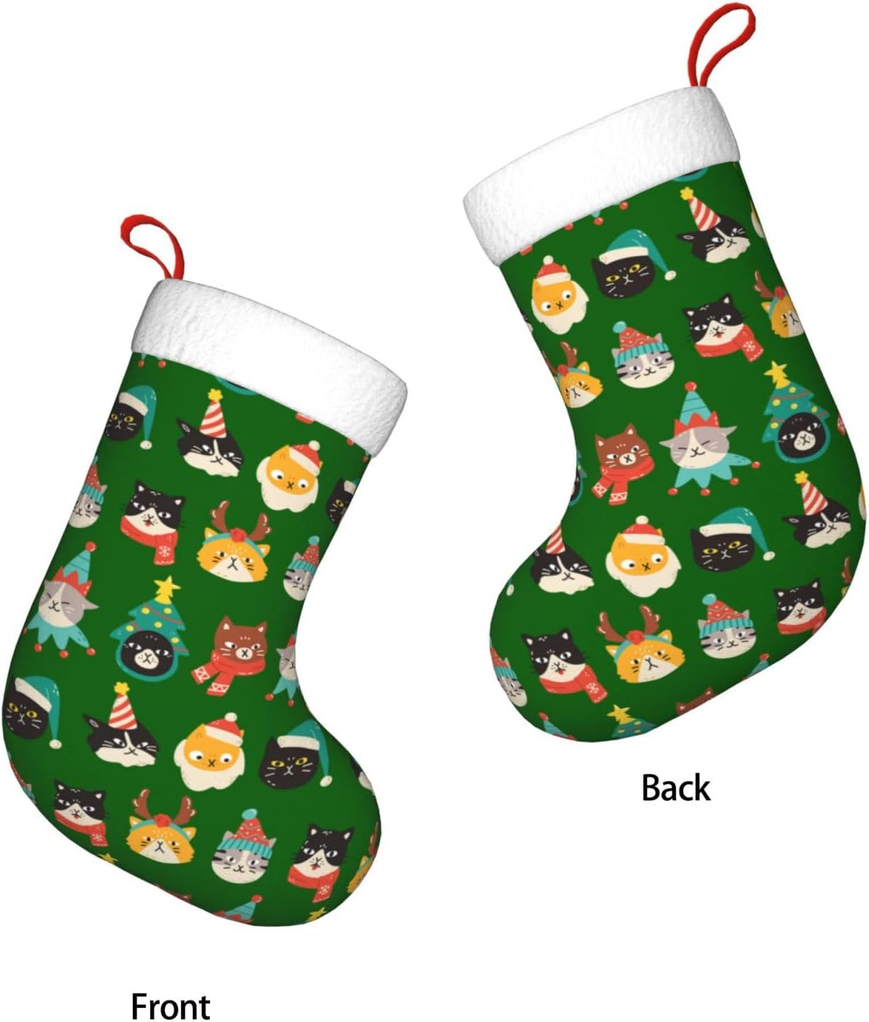 Gatos bonitos verde meias de n - Christmas Stocking Hanging avaliação e preço