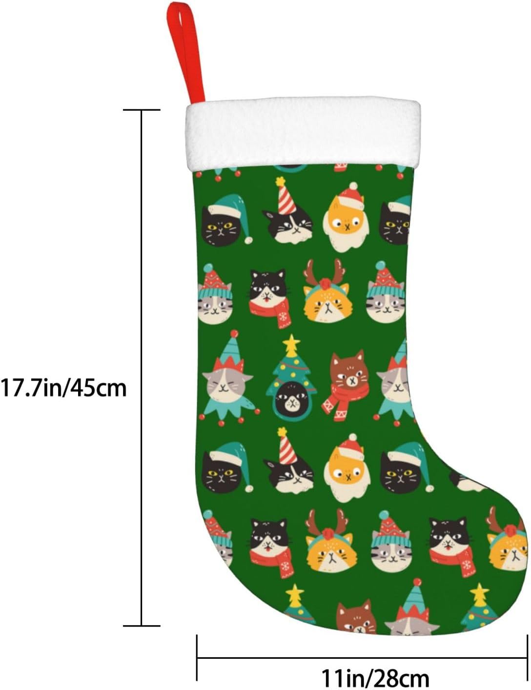 Gatos bonitos verde meias de n - Christmas Stocking Hanging avaliação e preço